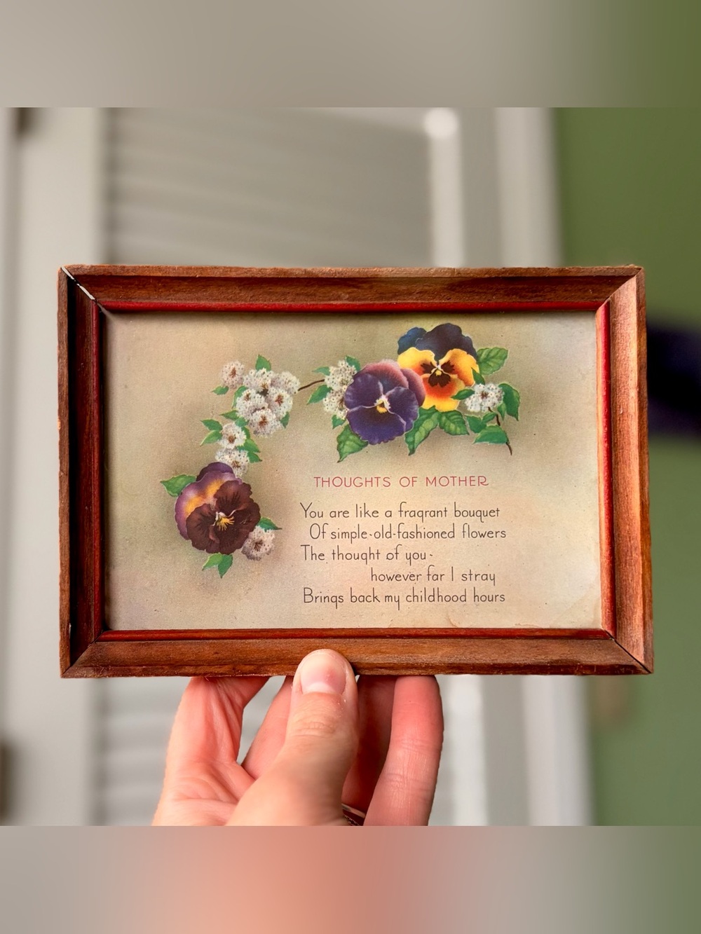 Framed 'Thoughts of Mother' Floral Art Print - Purple & Yellow